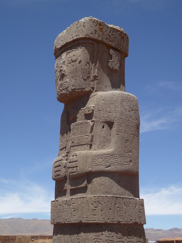 One of the monoliths discovered at Tiwanaku 