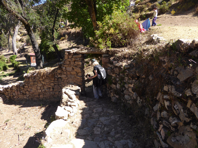 Ruth navigates the Inca stairway