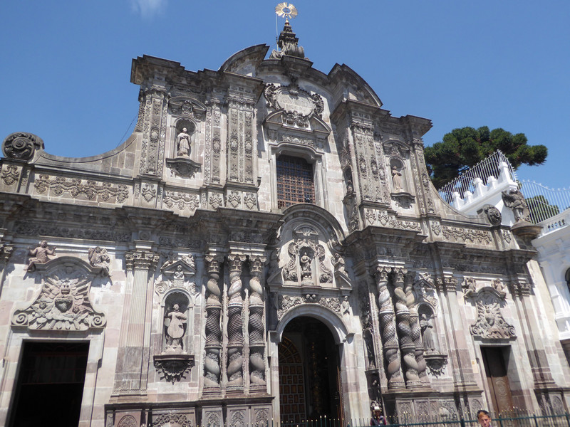 The facade of the Iglesia de La Compania de Jesus