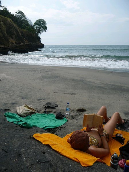 our own private black sand beach... nice
