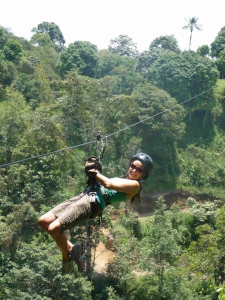 hanging out on some of the 3.5kms of zipline