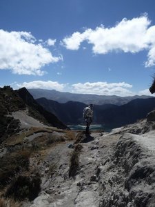 breathtaking scenes walking around the crater lake at Quilatoa in the Andes