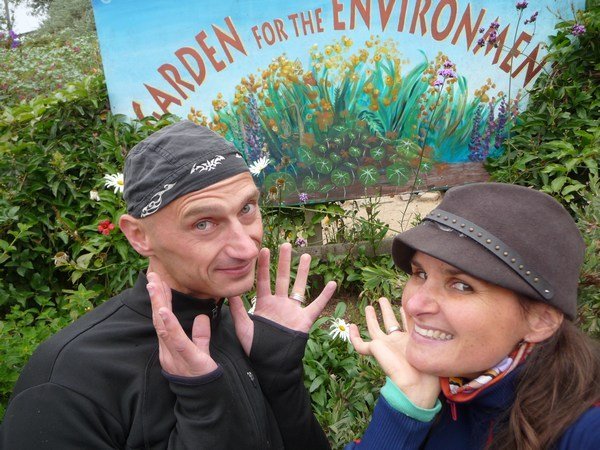 trying to be pretty flowers at one of a number of community gardens we checked out thanks to tour guide Jo...