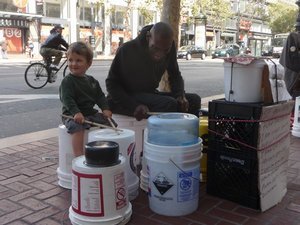 bucket drumming on the streets of SF