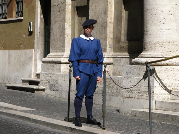 Swiss guard at the Vatican "office"