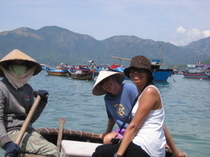 John and I in Bamboo Boats