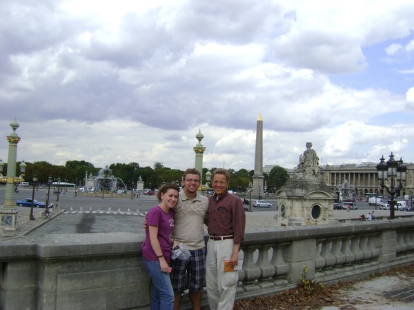 Jackie, Jeff, and Dean, Place de la Concorde, Paris. 