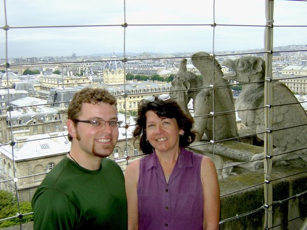 Notre Dame's Chimeras with Jeff, and Cyndi.