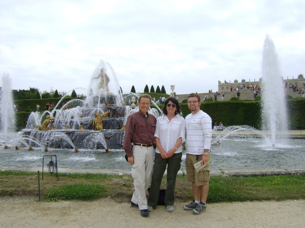 Dean, Cyndi, and Jeff near Bassin et Parterre de Latone 