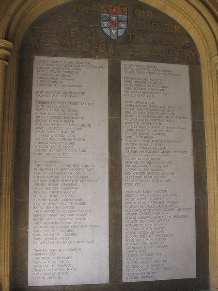 A memorial at the entrance to the cathedral.