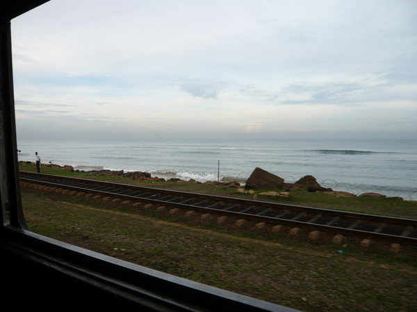 View from window of train