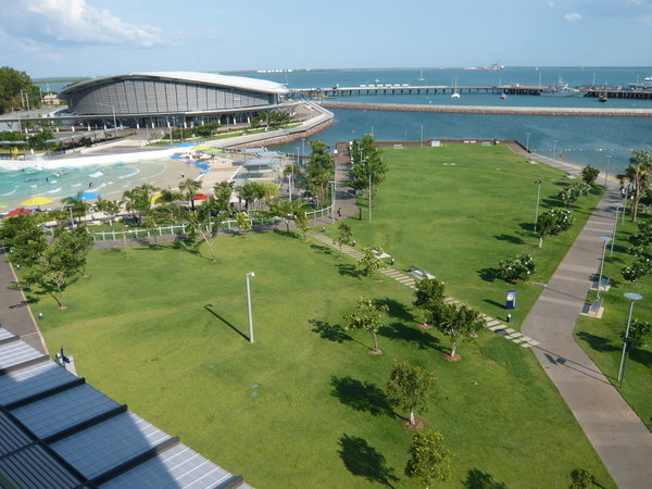 (from left) wave pool, convention centre & lagoon