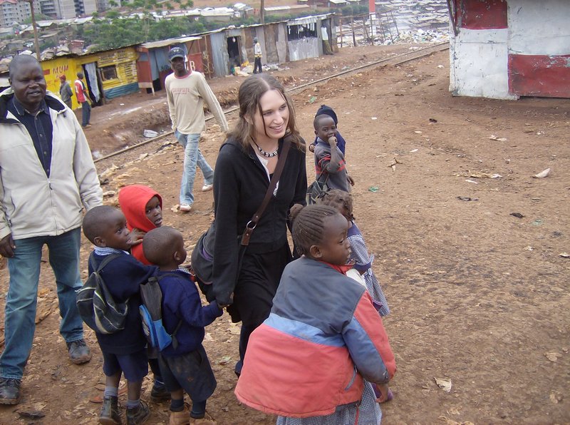 Playing with kibera slum kids while on a visit