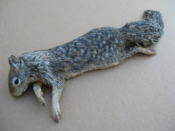 Dying Squirrel sculpture