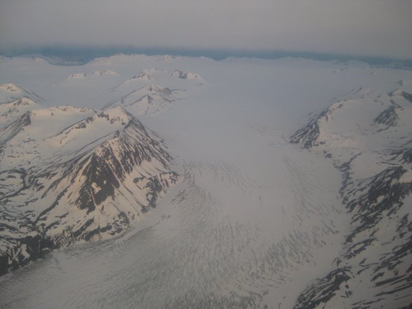 glacier from the airplane 