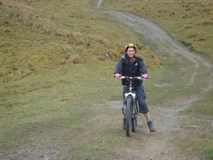 Jenny mountain biking in Peru