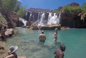 Swimming at Navajo Falls