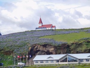 Hilltop Church in the Town of Vik 
