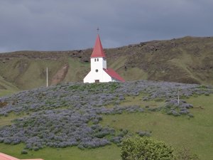 Hilltop Church in the Town of Vik 