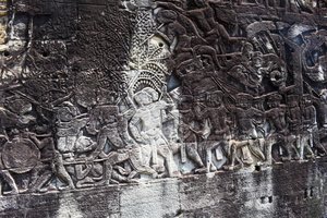 Wall Carvings at the Bayon Temple