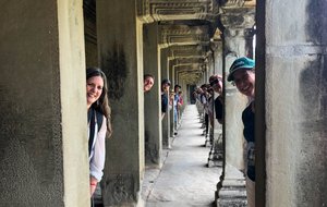 Group Shot inside Angkor Wat