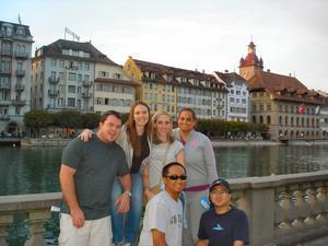 Group photo along the river in Lucerne