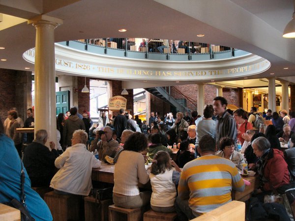Lunch inside the Quincy Market