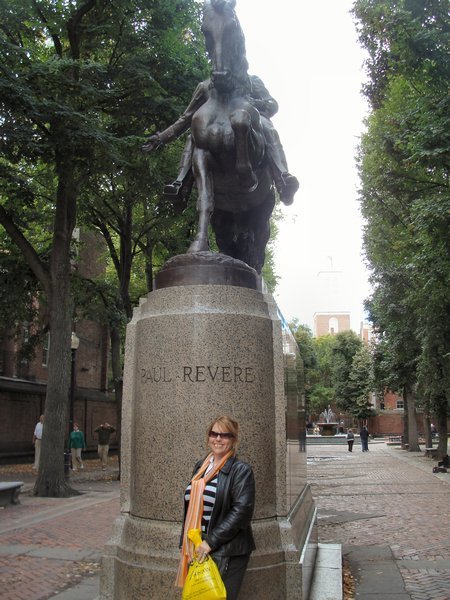 Shea and the Paul Revere Statue