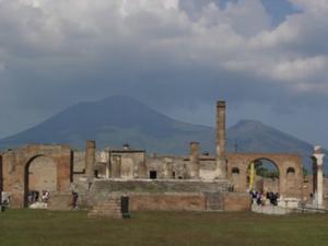 Pompeii with Mt. Vesuvius in background