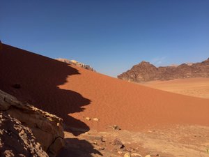 Climbing Sand Dunes in Wadi Rum