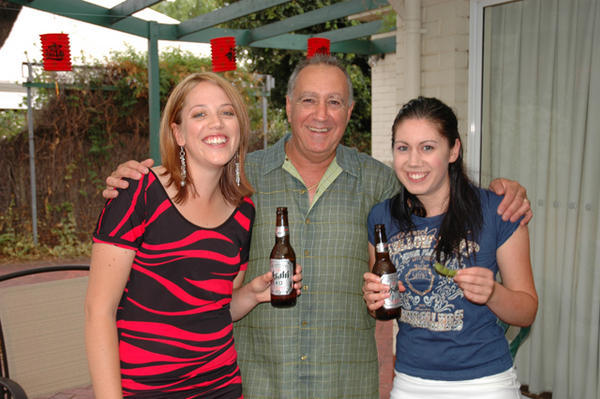 Amy, my dad and me - My welcome home party!