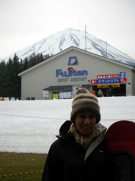 All set for snowboarding! And beautiful Mt Fuji!