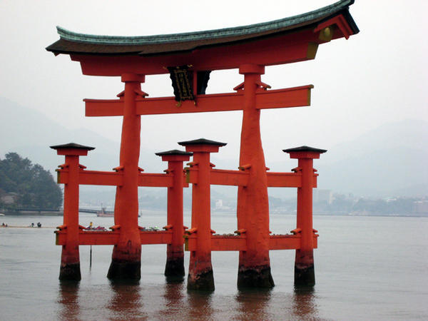 Miyajima's famous floating torii gate
