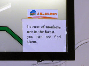 A funny warning before we took the ropeway to the top of the mountain