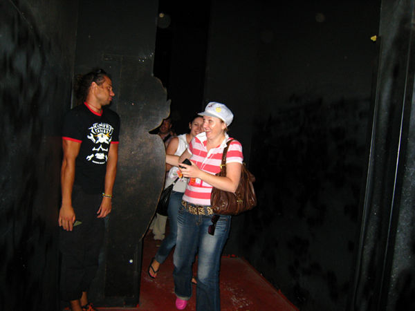 Mario trying to scare us in the haunted house!