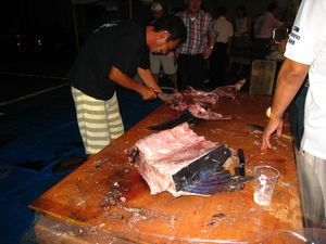 We came back after dinner and this is all that was left of the marlin!
