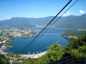 Beautiful Kawaguchi Lake from the cable car