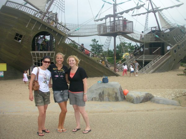 Me, Amy and Bec at the Pirate Ship at Mochimune
