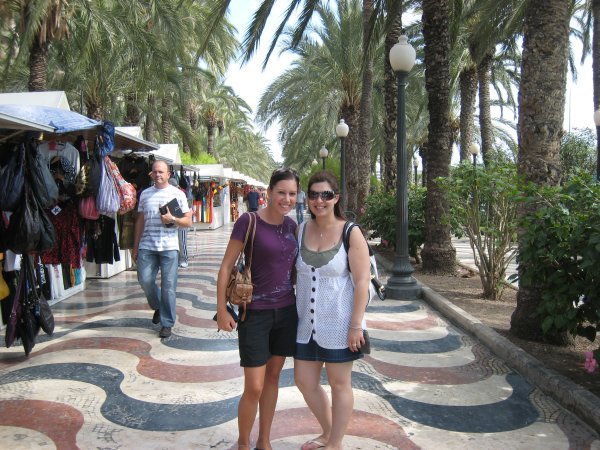 In Alicante with the street markets behind us