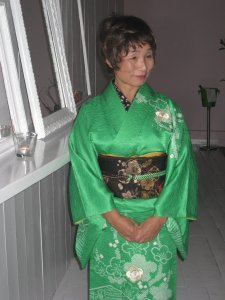 Cute Japanese ikebana lady