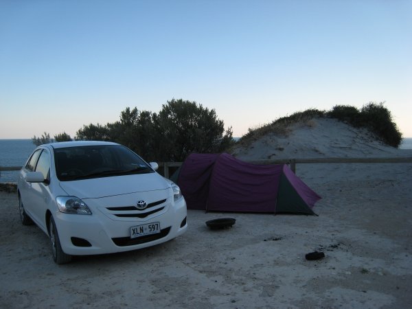 Camping by the beach