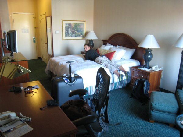 Our nice room at the Hilton Garden Inn