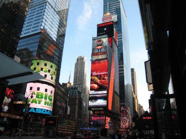 Times Square and where the ball is dropped on new years eve