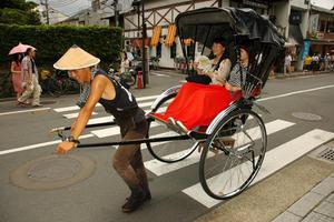 Rickshaws everywhere in Kyoto