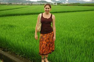 In Sagano in front of the rice paddies