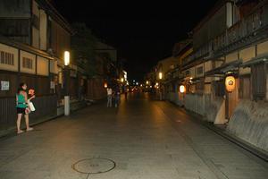 Eerily quiet street of Gion, but very pretty