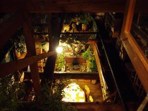 Looking down to the common area of the house from our room in the attic!