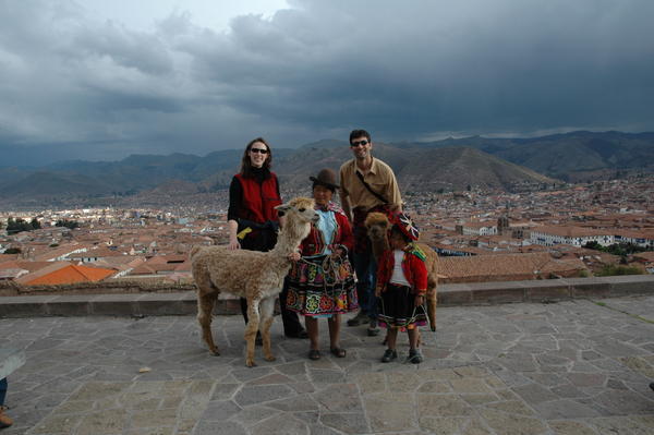 Over looking Cuzco, with Llamas!