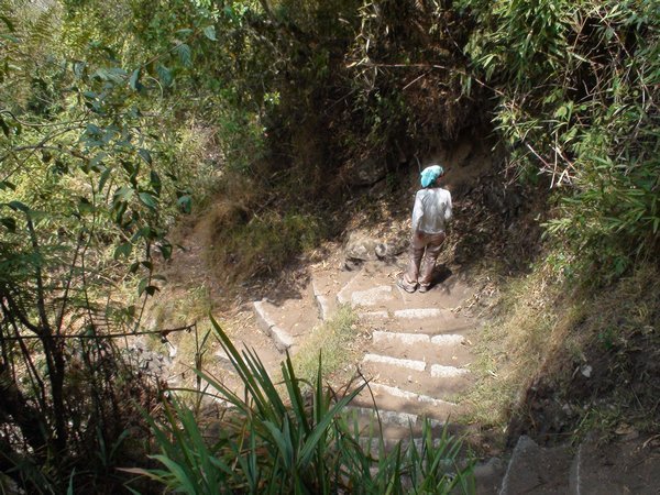 The Incan Staircase down towards Aguas Caliente