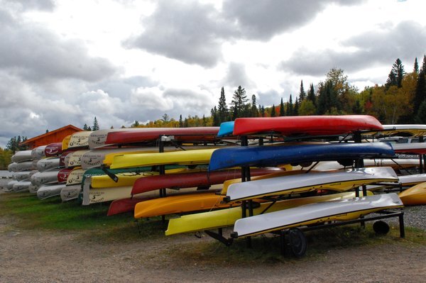 lots of canoes
